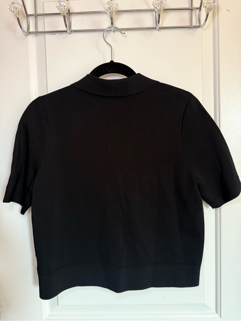 EP YAYING Chic Minimalist Black Short-Sleeve Button Cardigan - Picture 2 of 6